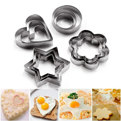 12-Piece Stainless Steel Cookie and Cake Cutter Set